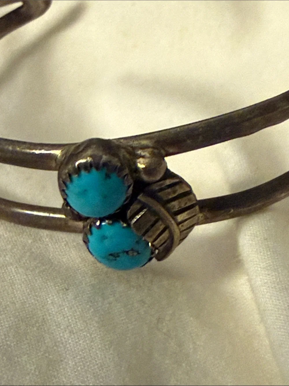 Sterling Silver Double-Band Turquoise Cuff Bracelet